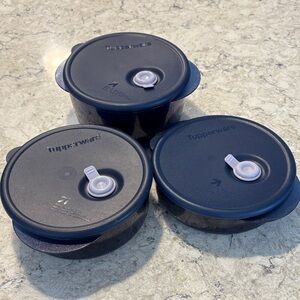 Tupperware Vented Lid Indigo Blue Storage Set
